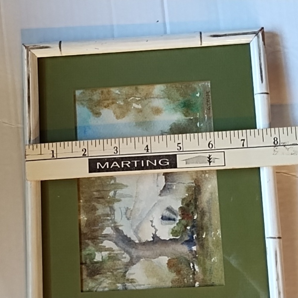 Rustic Landscape Art with Bamboo Frame - Picture 9 of 9